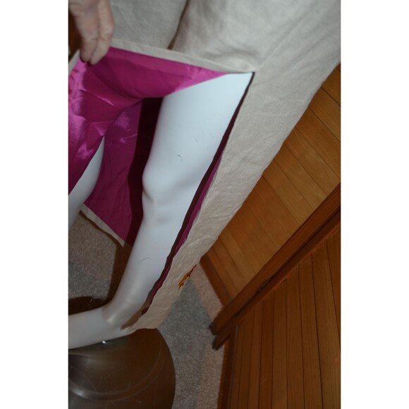 Vintage Dress Boho Shift Embroidered on Khaki Designer Trend - Picture 4 of 7